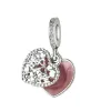 925 silver beads charms fit pandora charm Dangle Color Vintage Heart MOM Family Bead