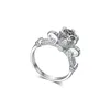 Cluster Ringe S925 Sterling Silber Stempel für Frauen Männer 2 S FL Cut Diamant Schmuck Anillos Edelstein Silber 925 Box