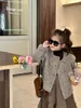 Jackets Korean Children's Clothing 2023 Woolen Double Breasted Jacket Girl's Fashion Retro Thickened Small Top Kids