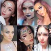 Party Decoration Rhinestone festival Face jewels sticker Fake Tattoo Stickers Body Glitter Tattoos Gems Flash for Music Festival Party Makeup