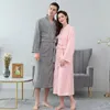 Mulher para dormir Autumn Winter Coral Velvet Casal Bathrobe Homens Mulheres LOVE CASUAL DE ROBE CASUAL FLANNELE LOUNGE DOMENSA DOMENSA BADEMANTEL