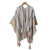 Foulards 2023 Imitation Cachemire Femmes Écharpe Automne Hiver Boho Chaud Poncho Wrap Couverture Femme Cape Pashmina Châle