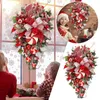 Decorative Flowers Christmas Tree Grass Artificial Fake Plants Door Hanging Candy Upside Down Wall Home Decoration Year Gift