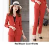 Damen Zweiteilige Hosen Herbst Winter Frauen Blazer Formelle Hosenanzüge Business Arbeitskleidung Anzüge mit und Jacken Mantel Professionelle feminino