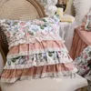 Pillow Vintage Cases Lace Ruffle Handmade Designer For Bedding Linen Cover Cake Layers Pillowcase Throw Pillows