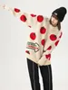 Damestruien Dames Cartoon Gedrukt Kawaii Herfst Winter Mode O-hals Truien met lange mouwen Tops Losse casual gebreide trui Y2K