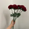 Decorative Simulated handmade rose artificial flower finished wool knitted rose crochet home bouquet decoration holiday gift 231121