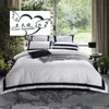 Sängkläder sätter 5-stjärniga El White 100% Egyptian Cotton Bedding Set Full Queen King Size Däcke Cover Bed Flat Fanted Sheet Set 6pcs 2011283261