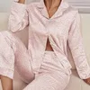 Dames slaapkleding zijden pyjama's set dames zomer lange mouw broek tweedelige set huiskleding dames dunne casual woonkleding pak sexy slaapkleding 230421