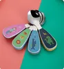 Cartoon Table Seary Set Silicone Food Training Spoon Dessert Spoon rostfritt stål Matningsked Fork Baby Gadget Children Cutlery