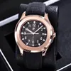 Pateks 손목 시계 남성용 New Mens PP 시계 모든 다이얼 작업 시계 고품질 고품질 고급 브랜드 크로노 그래프 시계 스테인리스 스틸 벨트 남성 패션