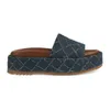 2022 Мужчины Женская платформа Слайды роскошные дизайнерские сандалии многоцветные черно -белые голубые парчонные парчо