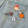 Pins Broches Japon et enfer mascotte émail broches tronçonneuse homme Makima Pochita broches revers insignes s Anime bijoux cadeaux pour enfants femme Z0421