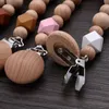 PACIFIER HOLDER CLIPS# BABY BEECH HANDBODE TEETER CHAIN ​​CARTOON Rabbit Wood Clips Nipple Clip TingeThing Tugg Toys 230421