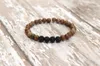 Strand Fashion 6MM Natur Lava Stein Armband Diffusor Schmuck Regenbogen Jaspis Armbänder Mala Geschenk für Sie Yoga