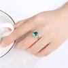 European Vintage Emerald Ring S925 Silver Micro Set Zircon Brand Designer Ring European and American Hot Fashion Women High end Ring Jewelry Valentine's Day Gift spc