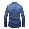 Chemises décontractées pour hommes #4706 printemps 2023 Denim hommes à manches longues Slim Fit bleu coton homme haute qualité Jeans chemise mince M-3XL