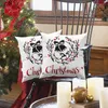 Funda de almohada Decoraciones navideñas Fundas navideñas Funda de almohada de granja de invierno Cojín de lino de algodón