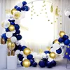 Décoration de fête 146pcs bleu marine or ballon guirlande arc kit ballons blancs royaux graduation anniversaire baby shower