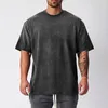 Mens TShirts Oversized Fit Short Sleeve Tshirt With Dropped Shoulder Loose Hip Hop Fitness T Shirt Summer Gym Bodybuilding Tops Tees 230420