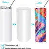 US /CA Local Warehouse Sublimation Blanks Mugs 20oz Stainless Steel Straight Tumblers White Tumbler with Lids and Straw Heat Transfer Cups Water Bottles 50 pcs/ctn