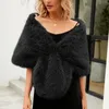 Sciarpe Sciarpe in pelliccia sintetica per donna Lavabile Elegante Matrimonio da sposa Scialle di lusso Poncho Coperta Cashmere Calda Pashmina