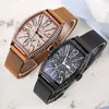 Montre-bracelets super noirs regardent la robe de quartz en or rose regarder la femme strass Barrel Casual Montre Femme