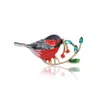 Broches Pomlee manger plantes oiseau pour femmes unisexe mignon rouge émail Animal fête bureau broche cadeaux