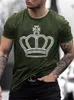 Erkek Tişörtleri Yüksek Kaliteli Moda Erkekler Giyim Büyük Boy Tee Y2K Taç Rhinestone Tasarımcısı Kısa Kol Üst Yenilik Günlük Sokak