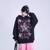 Dames Hoodies HOUZHOU Ster Y2k Vrouwen Oversized Herfst Harajuku Streetwear Kpop Grafisch Sweatshirt Koreaanse Mode Esthetische Gothic