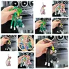 Keychains Lanyards Summer Braid Rope Diamond Rabbit Keychain Cute Candy Color Vehicle Key Chain Package Pendant Gift Drop Delivery Dhx6T