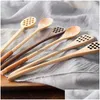 Spoons Japan Style Wood Staring Bar Spoon med långt handtag för att blanda kaffe honung sylt pinnar bordsartiklar tillbehör grossist lx011 dhtcd