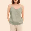 Camisoles Réservoirs 100% Lin D'été Femmes Camisole Sexy Spaghetti Strap Col En V Sans Manches Dos Nu Solide Casual Débardeurs Femme Vêtements 230421