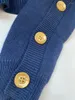 Women's Sweaters Simple And Exquisite 21 Autumn Winter Metal Button Design Wool Blend Fun To Wear Blue Pullover Sweater