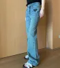 Designer di jeans designer pantaloni vintage dritti dritti morbidi comodi primavera estate nere ragazze blu size s-l