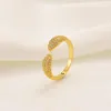 Cluster Rings 14k Yellow Gold Filled Pawprint Adjustable Ring Kissing Band Animal Sea Shell Life Fine Jewelry CZ