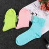 Women Socks Lace Ruffle Frilly Ankle Fashion Vintage Harajuku Lolita Style Ladies Princess Girl Soild Color Cotton