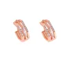 Stud Earrings Karopel Claw Shaped Knot Rivet Charm Circle Huggie Earring Rose Gold Color Mosaic CZ Women Jewelry Brincos