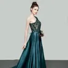 Dresses 2023 Prom Dresses Emerald Green Detachable tail Mermaid One Shoulder sexy Sequins Party Dresses Ruffles Glitter Celebrity Custom M