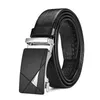 Belts 3.5cm Business Men's Belt Fashion Black Frosted Alloy Automatic Buckle Geometric Stripes Casual For Men All-match Waistband