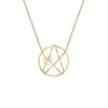 Pendant Necklaces Classic Design Chain Wrapped Around Small And Big Circle Necklace For Women Stainless Steel Luxury Jewelry Wholesale