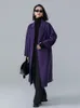 Women's Wool Blends Super Model Coat Pure Reversible Woolen Fashion Big Collar Autumn and Winter Luxury HighEnd Clothing 231120