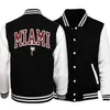 Мужские куртки Майами Город в Соединенных Штатах Принты Мужская флисовая теплая одежда Модная бейсбольная форма Повседневная s5XL Уличная одежда 231120