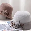 Bérets en laine feutre seau chapeaux dames melon mode Vintage élégant arcs bassin chapeau pêcheur britannique hiver femme