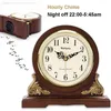 Horloges de table Europe Horloge rétro en bois massif Dire l'heure Quartz et montres alimentées par batterie Classy Home Decor Bureau