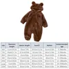 Rompers Winter Warm Baby Romper Coral Fleece Cartoon Bear Hooded Boys Girls born Infant Jumpsuit Clothes Soft Pajama Overalls 231121