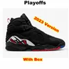 2024 Version Playoffs 8s Chaussures de basket-ball High Quality Mens Black True Red White 1s Stash Utility CHAPIT