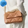 Axelväskor 7a Tote Designer Chain Crossbody Handbag Women Classic CC 19 Flap Purse Luxury Lamskin Leather Envelope High Quality Clutch Brown Wallet 26cm/30cme