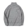 Herensweaters Maden Vintage grijze mix Coltrui 2023 Winter Effen Kleur Warme trui Klassiek Knitwears Casual gebreide trui