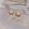 Boucles d'oreilles à clous exquis luxueux Zircon noël flocon de neige femmes strass Mini mode fête bijoux cadeaux pour les amis